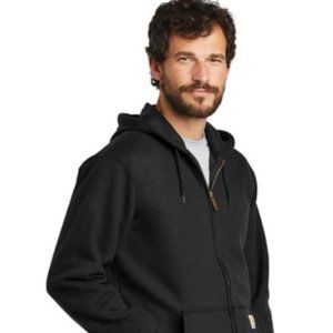 Carhartt Black Midweight Hooded Zip-Front Sweatshirt